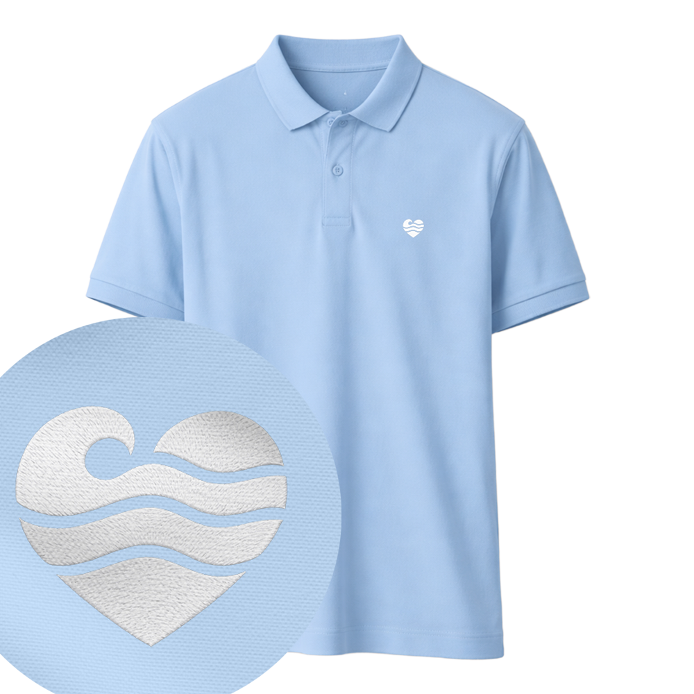 Wellenherz - Unisex Poloshirt | 100% Bio-Baumwolle | Edler Stick