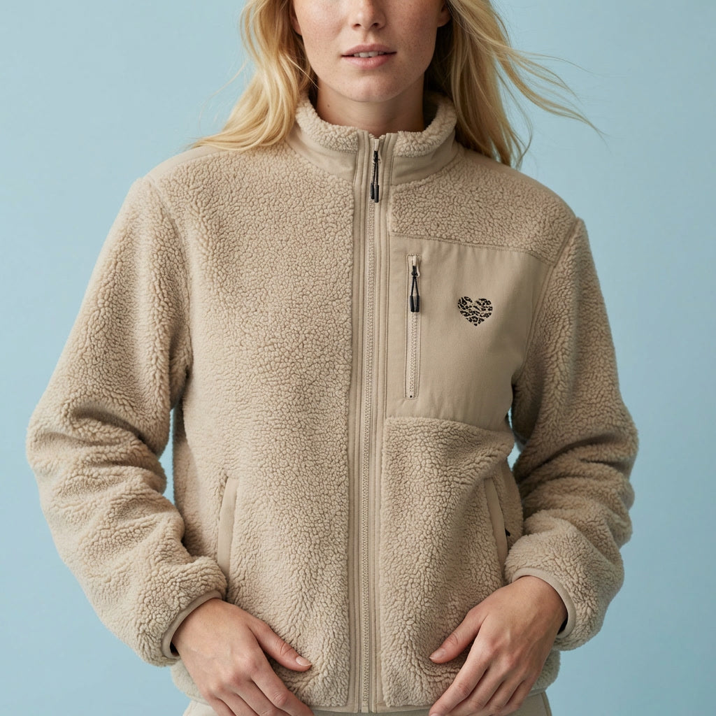 Leo-Wellenherz Stick - Unisex Teddyjacke | Edler Stick
