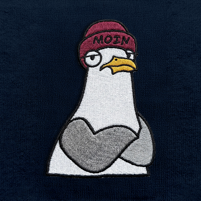 Moin Möwe - Unisex Premium Hoodie | Bio-Baumwolle | Edler Stick