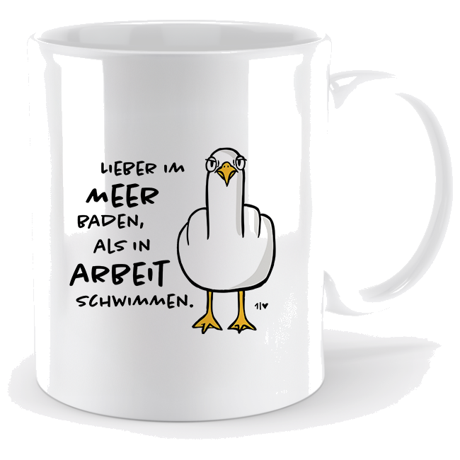 F**k You Möwe Keramik Tasse