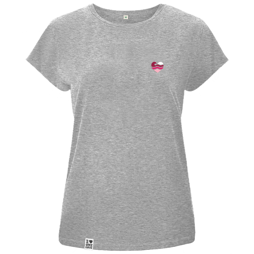 Wellenherz -  Damen Shirt | 100% Bio-Baumwolle | Edler Stick