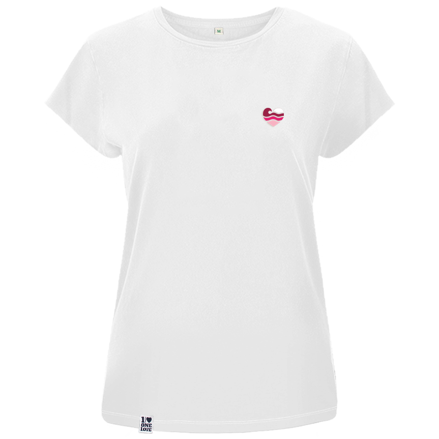 Wellenherz -  Damen Shirt | 100% Bio-Baumwolle | Edler Stick