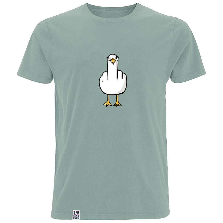 Fuck You Möwe - Herren Shirt | 100% Bio-Baumwolle | Backprint