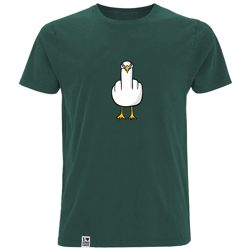 Fuck You Möwe - Herren Shirt | 100% Bio-Baumwolle | Backprint