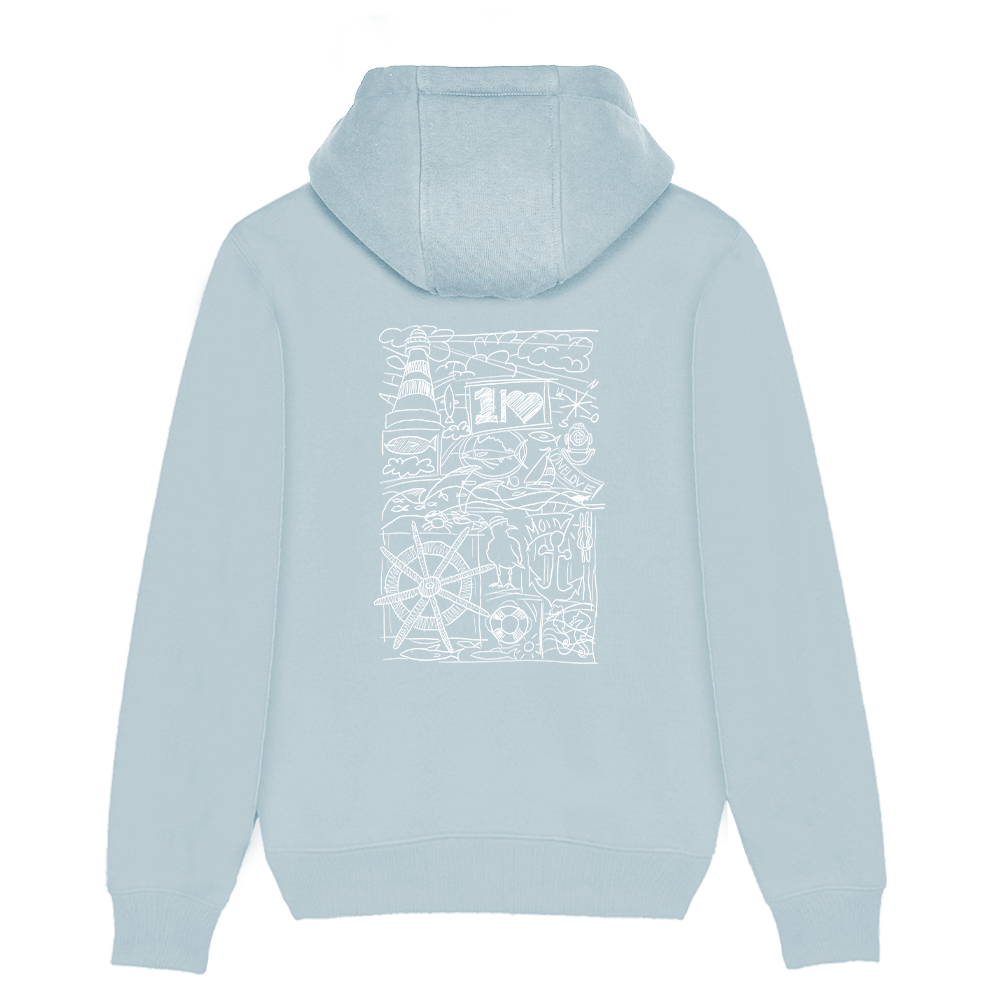 Ocean Collage – Unisex Hoodie | 100% Bio-Baumwolle | Backprint