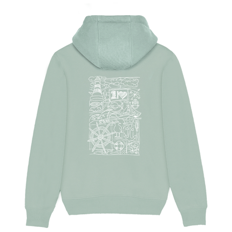 Ocean Collage – Unisex Hoodie | 100% Bio-Baumwolle | Backprint