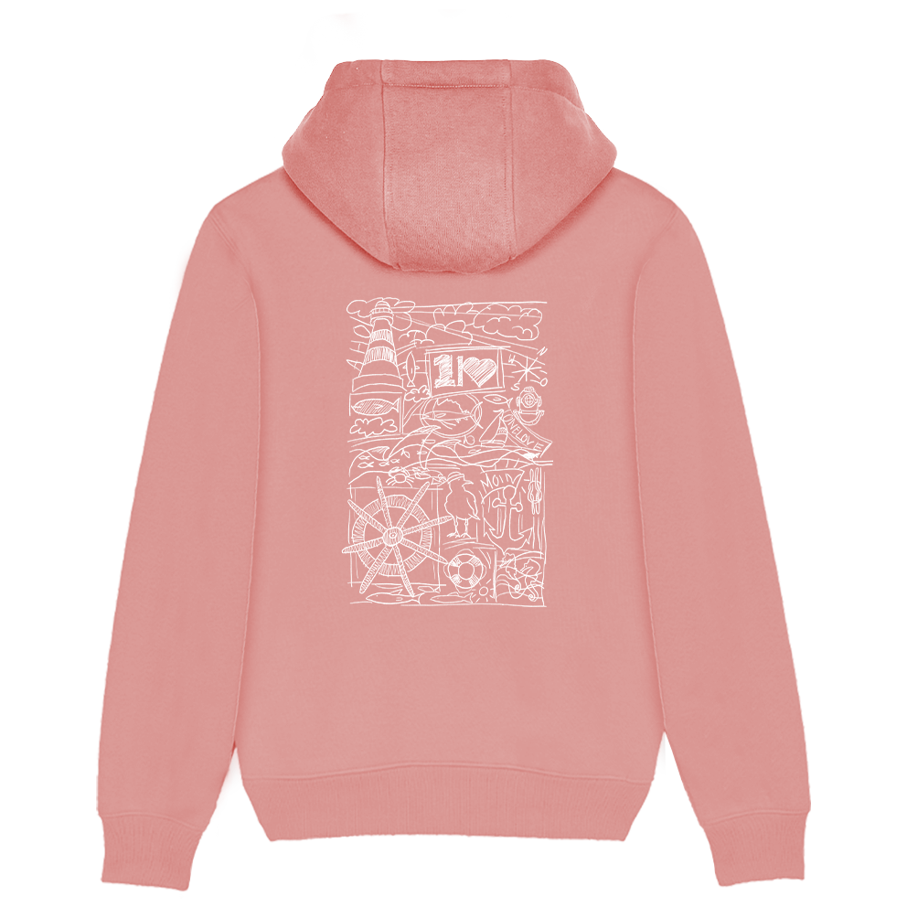 Ocean Collage – Unisex Hoodie | 100% Bio-Baumwolle | Backprint