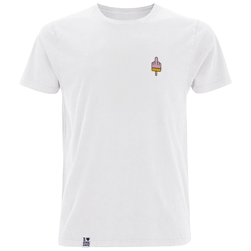 Mittelfinger Eis - Herren Shirt | 100% Bio-Baumwolle | Edler Stick