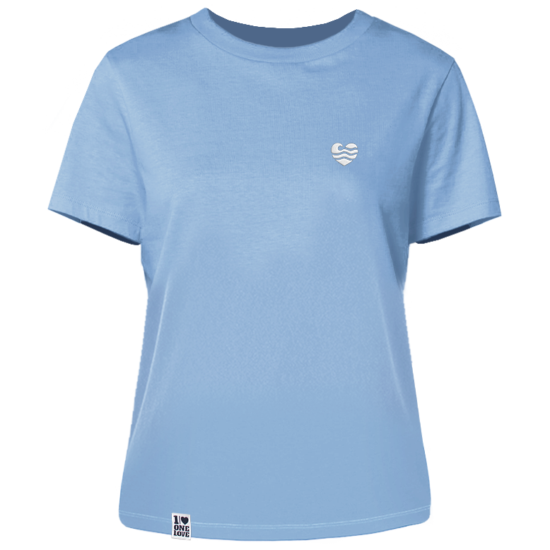 Wellenherz – Damen Shirt | 100% Bio-Baumwolle | Edler Stick