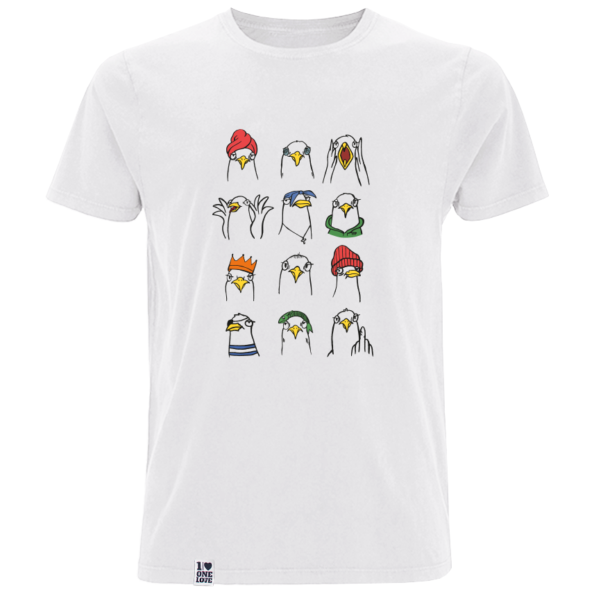 Maritimes Möwen - Herren Shirt | 100% Bio-Baumwolle