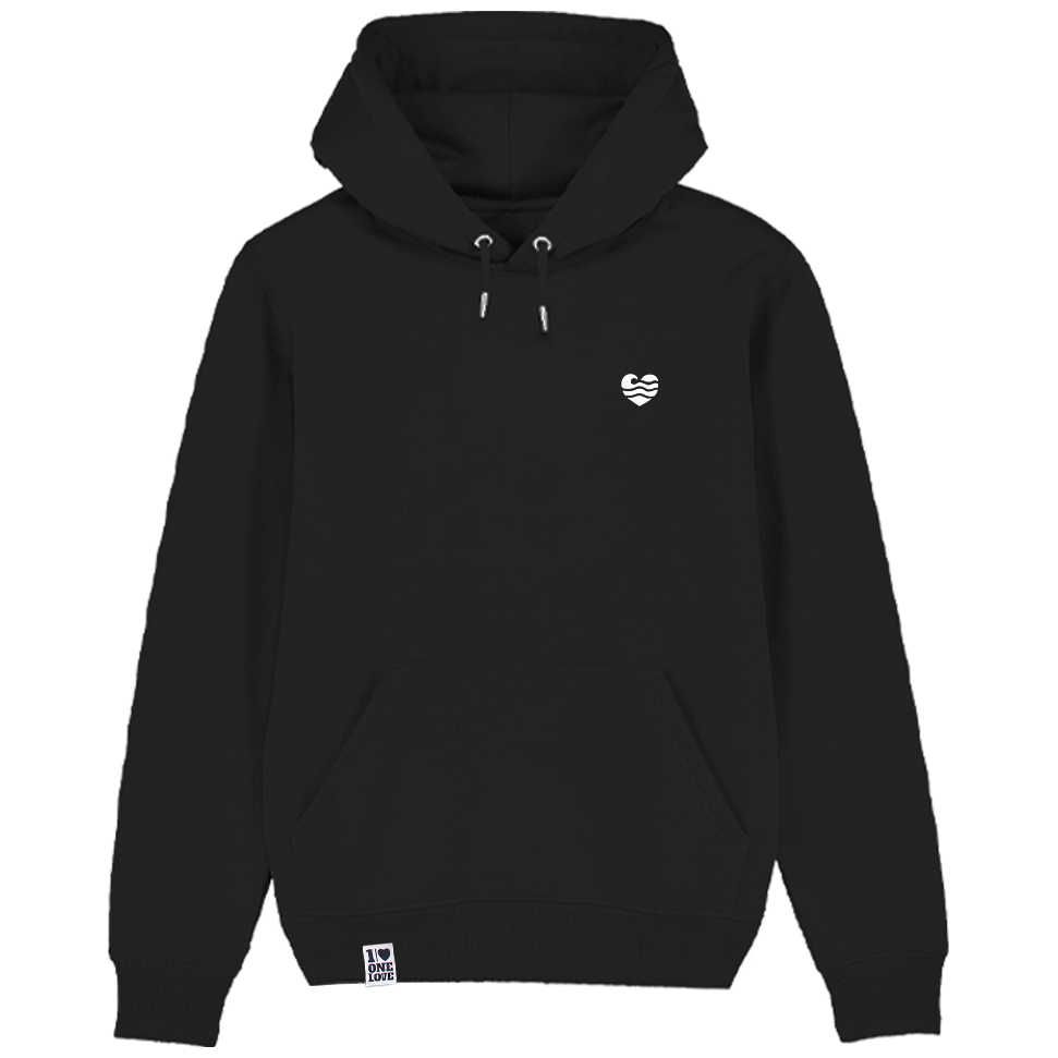 Wellenherz - Unisex Hoodie | 100% Bio-Baumwolle | Edler Stick