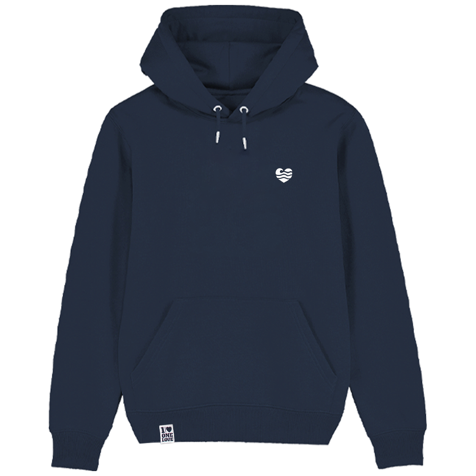 Wellenherz - Unisex Hoodie | 100% Bio-Baumwolle | Edler Stick