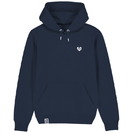 Wellenherz - Unisex Hoodie | 100% Bio-Baumwolle | Edler Stick