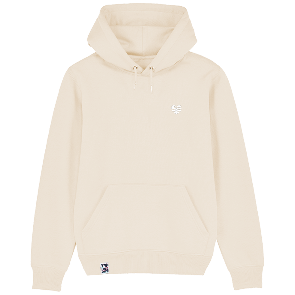 Wellenherz - Unisex Hoodie | 100% Bio-Baumwolle | Edler Stick