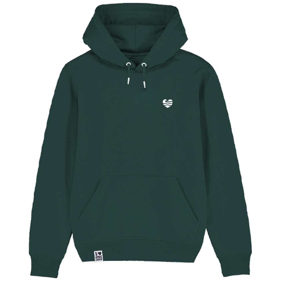 Wellenherz - Unisex Hoodie | 100% Bio-Baumwolle | Edler Stick