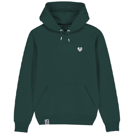 Wellenherz - Unisex Hoodie | 100% Bio-Baumwolle | Edler Stick