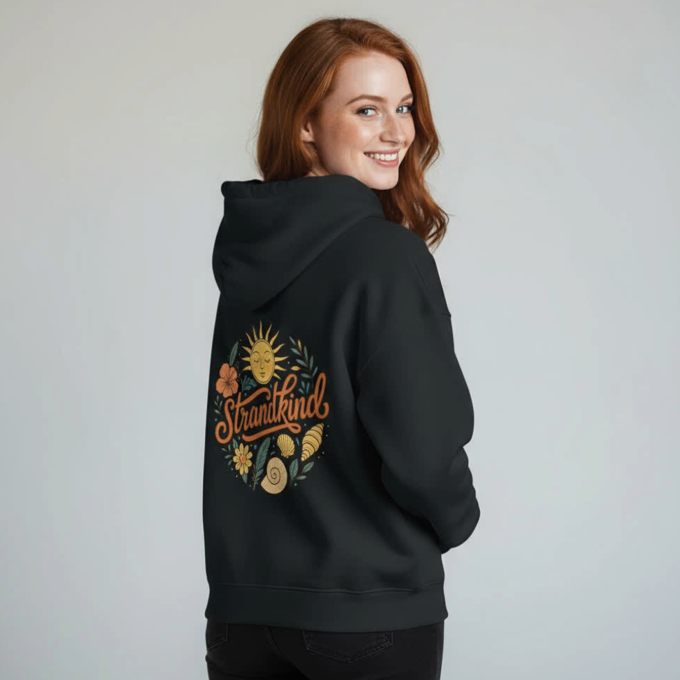 Strandkind Damen Hoodie Premium Bio-Baumwolle | Backprint
