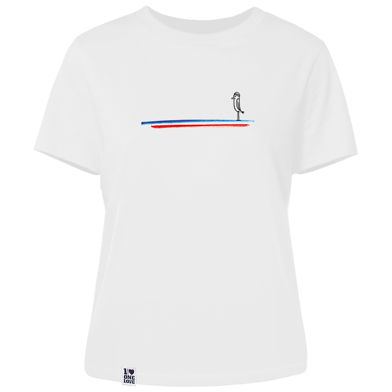 Blau Weiss Rot Piepmatz - Damen Shirt | 100% Bio-Baumwolle