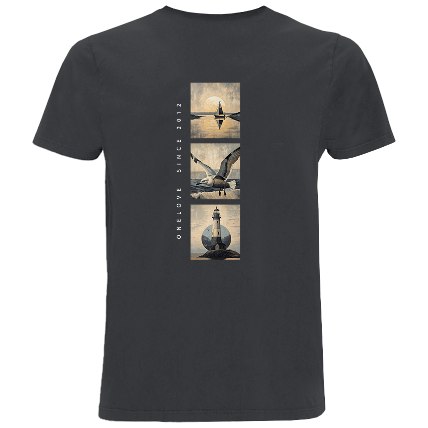 Meerzeit Collage – Herren Shirt | 100% Bio-Baumwolle | Backprint