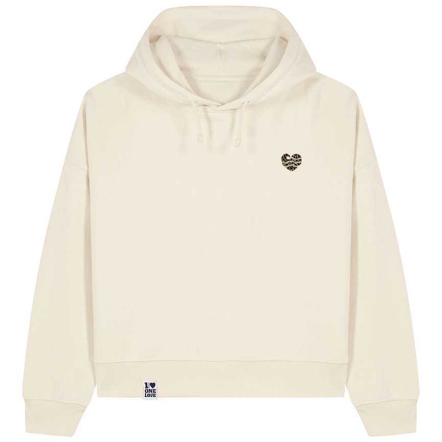 Wellenherz - Damen Hoodie | Bio-Baumwolle | Edler Stick