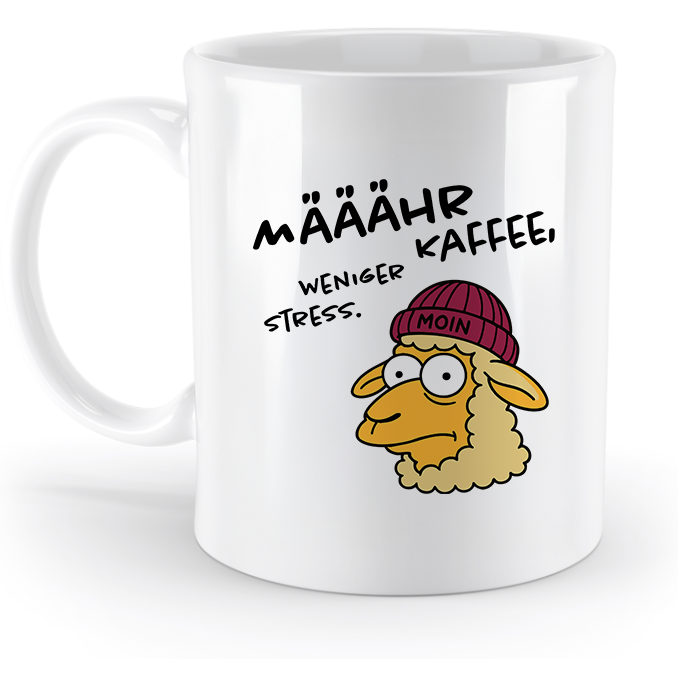 Määähr Kaffee, weniger Stress Keramik Tasse
