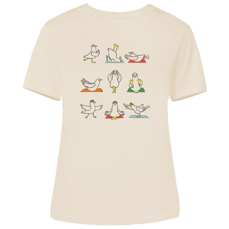 Yoga Möwen – Damen Shirt | V-Ausschnitt | Backprint