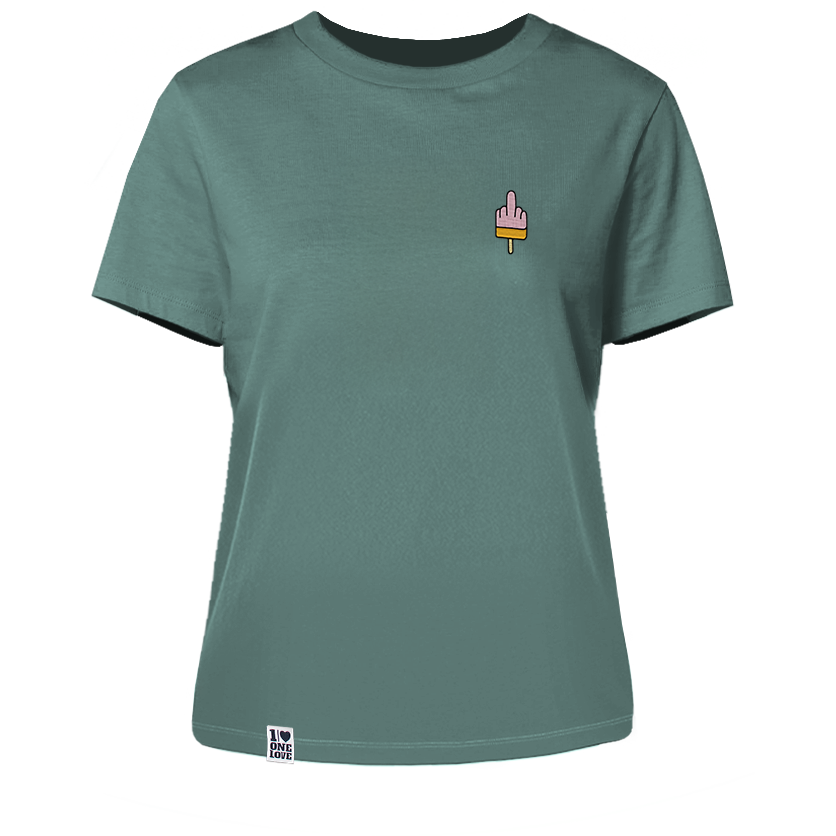 Mittelfinger Eis  - Damen Shirt | 100% Bio-Baumwolle | Edler Stick