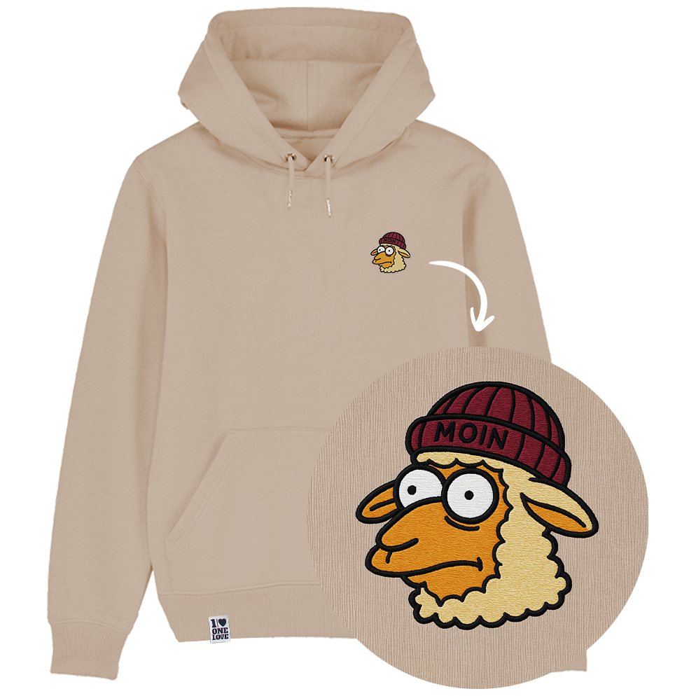Moin Schaf Stick  - Unisex Hoodie | 100% Bio-Baumwolle | Edler Stick
