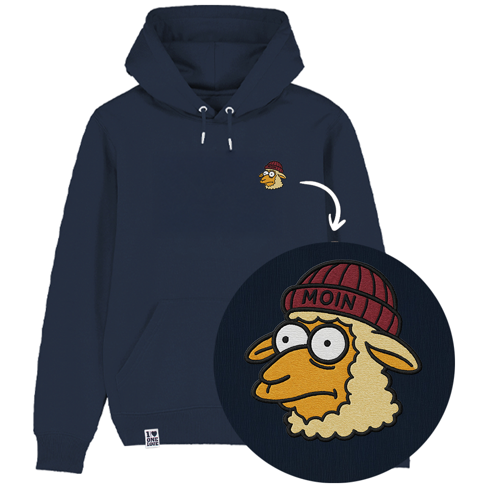 Moin Schaf Stick  - Unisex Hoodie | 100% Bio-Baumwolle | Edler Stick