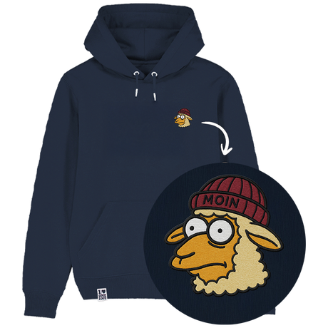 Moin Schaf Stick  - Unisex Hoodie | 100% Bio-Baumwolle | Edler Stick