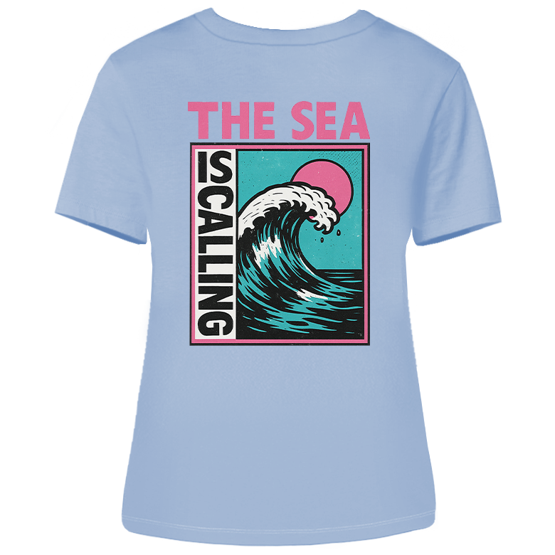 The Sea Is Calling  - Damen Shirt | 100% Bio-Baumwolle | Backprint