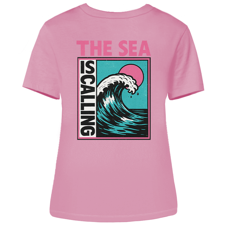 The Sea Is Calling  - Damen Shirt | 100% Bio-Baumwolle | Backprint