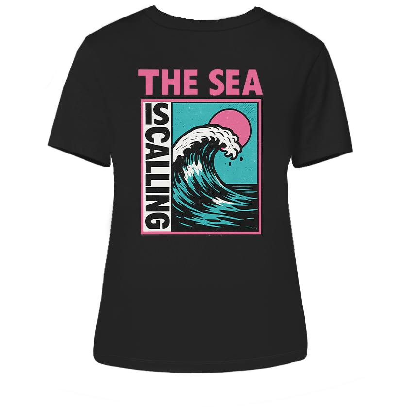 The Sea Is Calling  - Damen Shirt | 100% Bio-Baumwolle | Backprint