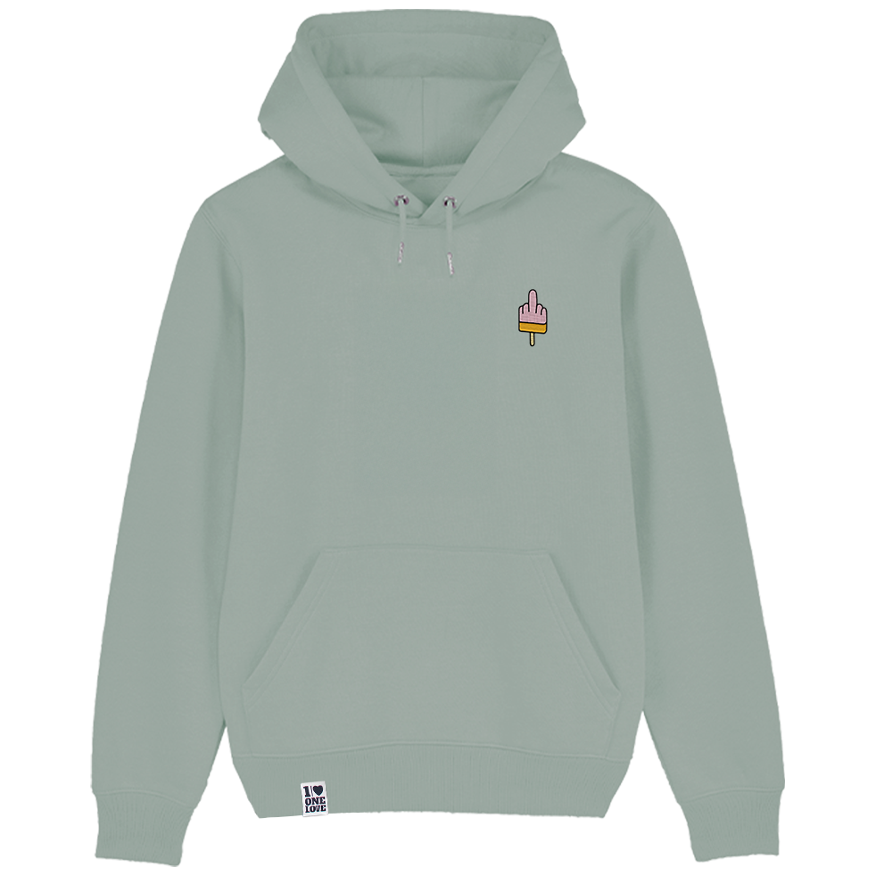 Mittelfinger Eis  - Unisex Hoodie | 100% Bio-Baumwolle | Edler Stick