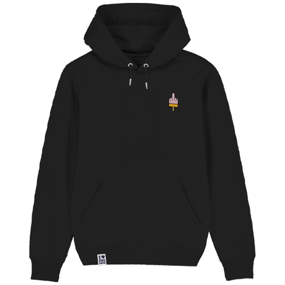 Mittelfinger Eis  - Unisex Hoodie | 100% Bio-Baumwolle | Edler Stick