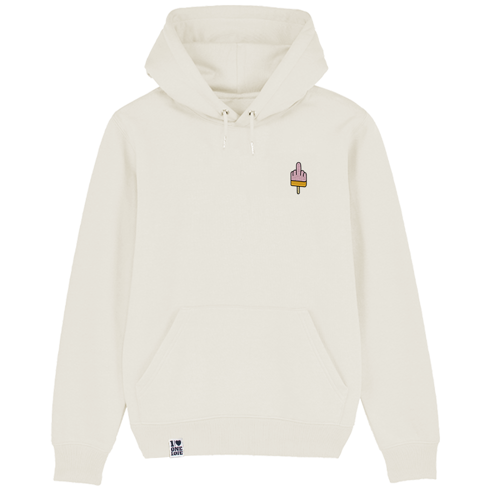 Mittelfinger Eis  - Unisex Hoodie | 100% Bio-Baumwolle | Edler Stick