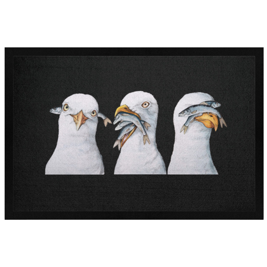 Möwen - Fußmatte mit Gummirand