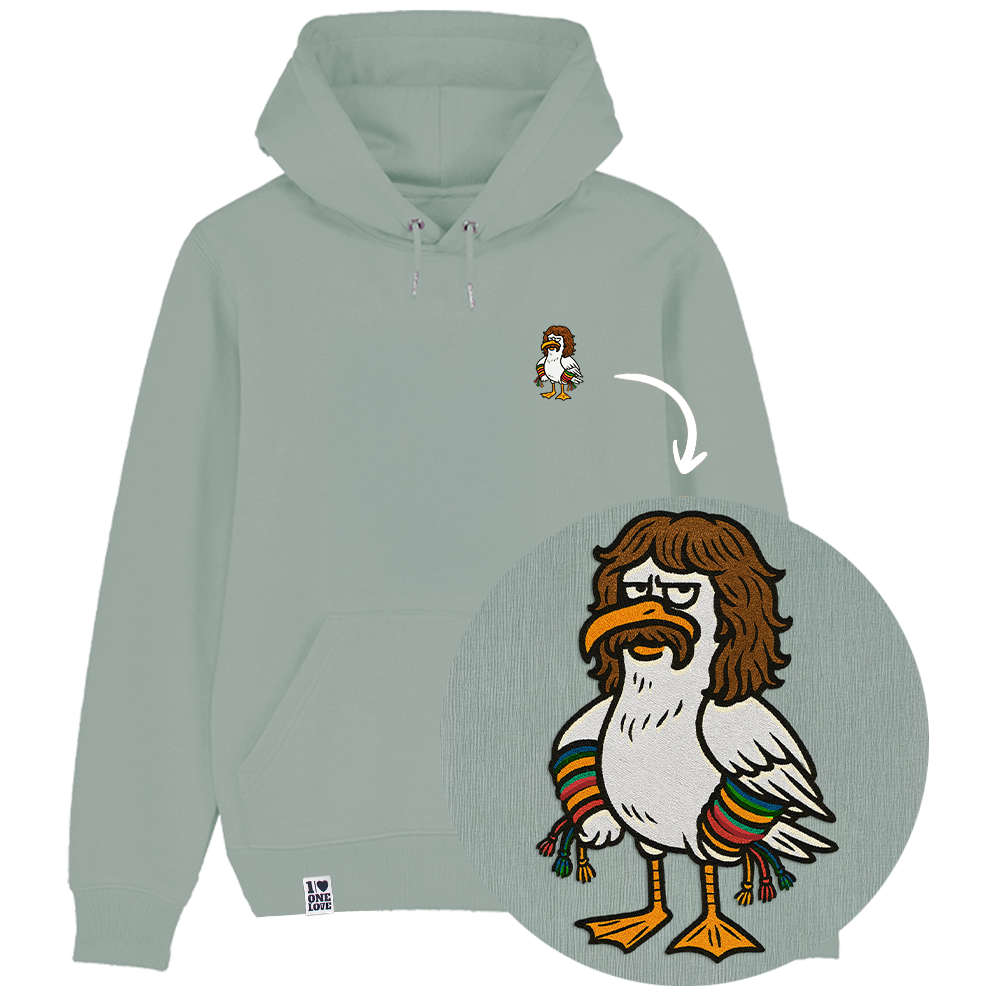 Möwe Wolle - Unisex Hoodie | 100% Bio-Baumwolle | Edler Stick