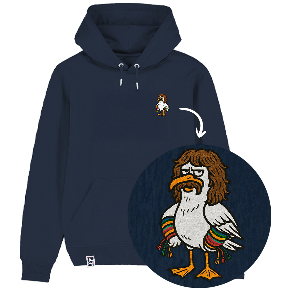 Möwe Wolle - Unisex Hoodie | 100% Bio-Baumwolle | Edler Stick