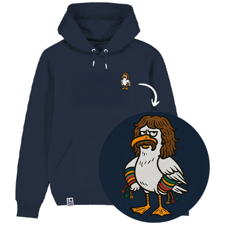 Möwe Wolle - Unisex Hoodie | 100% Bio-Baumwolle | Edler Stick