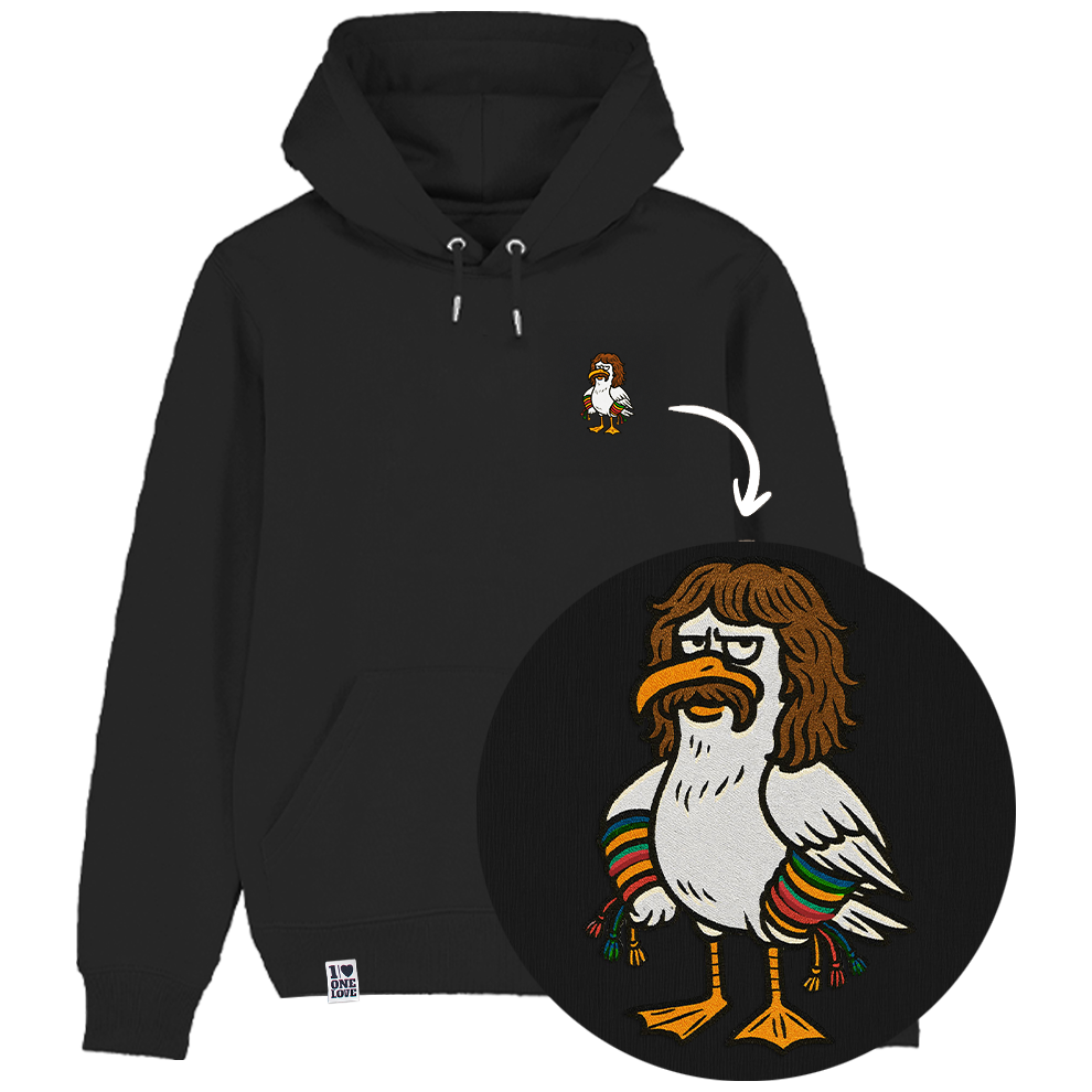 Möwe Wolle - Unisex Hoodie | 100% Bio-Baumwolle | Edler Stick