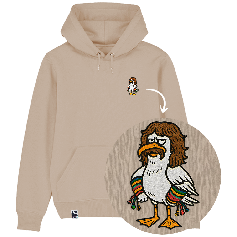Möwe Wolle - Unisex Hoodie | 100% Bio-Baumwolle | Edler Stick