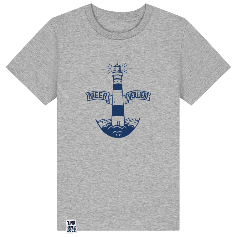 Leuchtturm-Zauber – Kinder Shirt in Grau