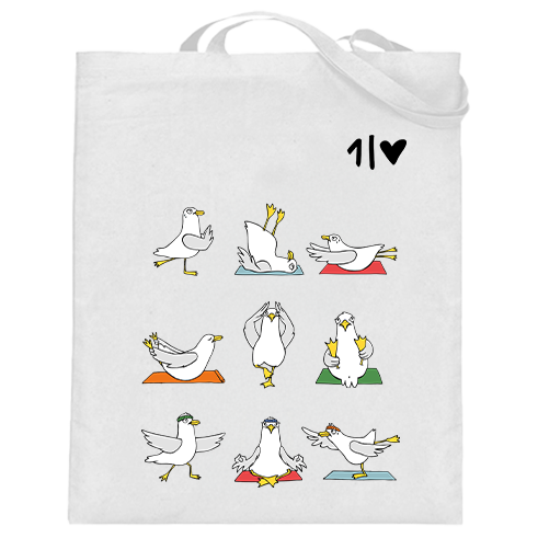 Yoga Möwen  - Jutebeutel
