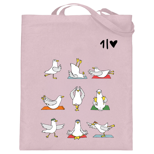 Yoga Möwen  - Jutebeutel