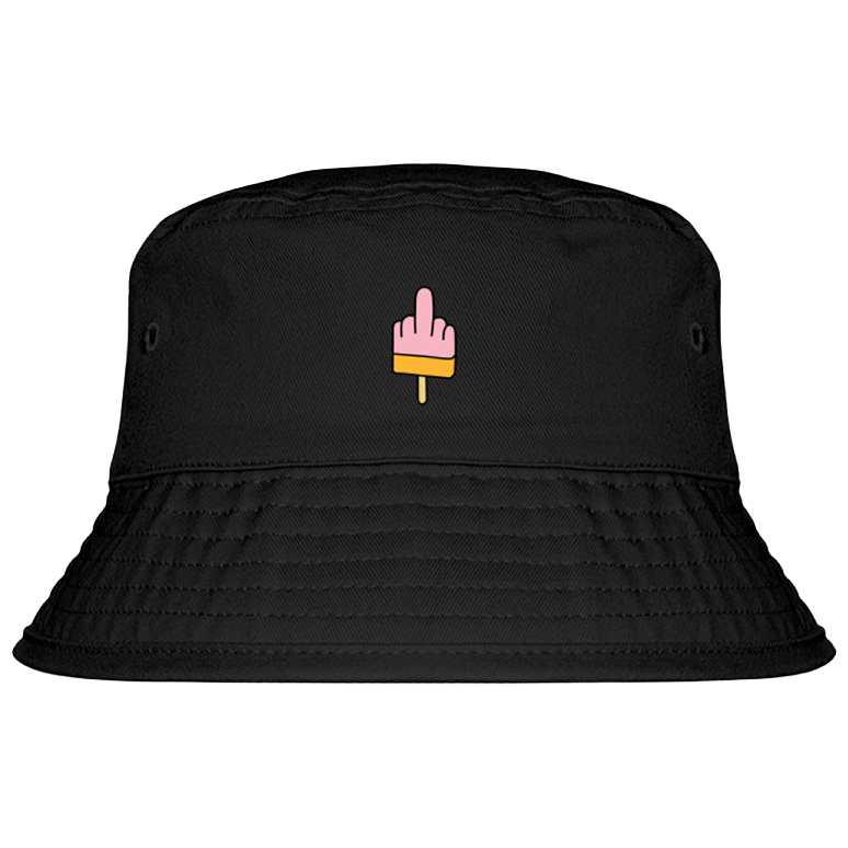 Mittelfinger Eis - Fischerhut mit Stick