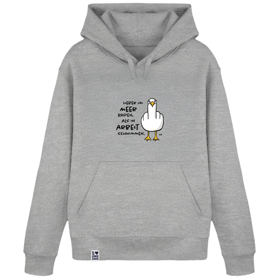 Lieber im Meer baden, als in Arbeit schwimmen  - Unisex Hoodie | 100% Bio-Baumwolle
