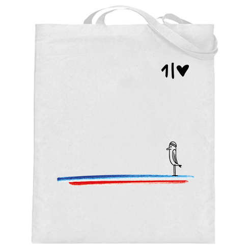 Blau Weiß Rot Piepmatz - Jutebeutel