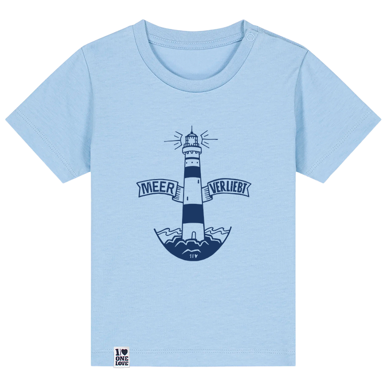 Meerzeit Baby-Shirt mit Leuchtturm