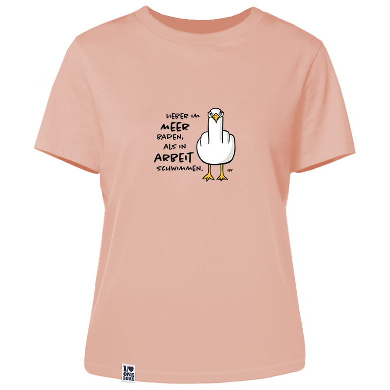 Lieber im Meer baden, als in Arbeit schwimmen  - Damen Shirt | 100% Bio-Baumwolle